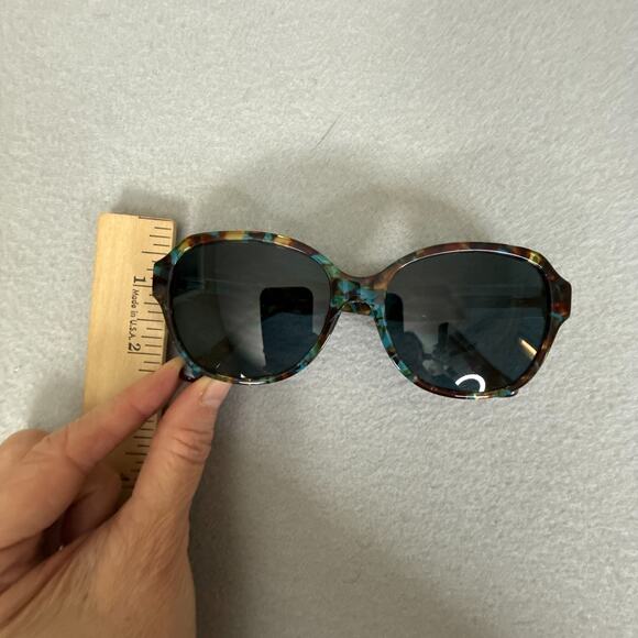 Nicole Miller New York Monteau Teal Tortoise Oval Sunglasses Green Lenses 56-16 main image 6